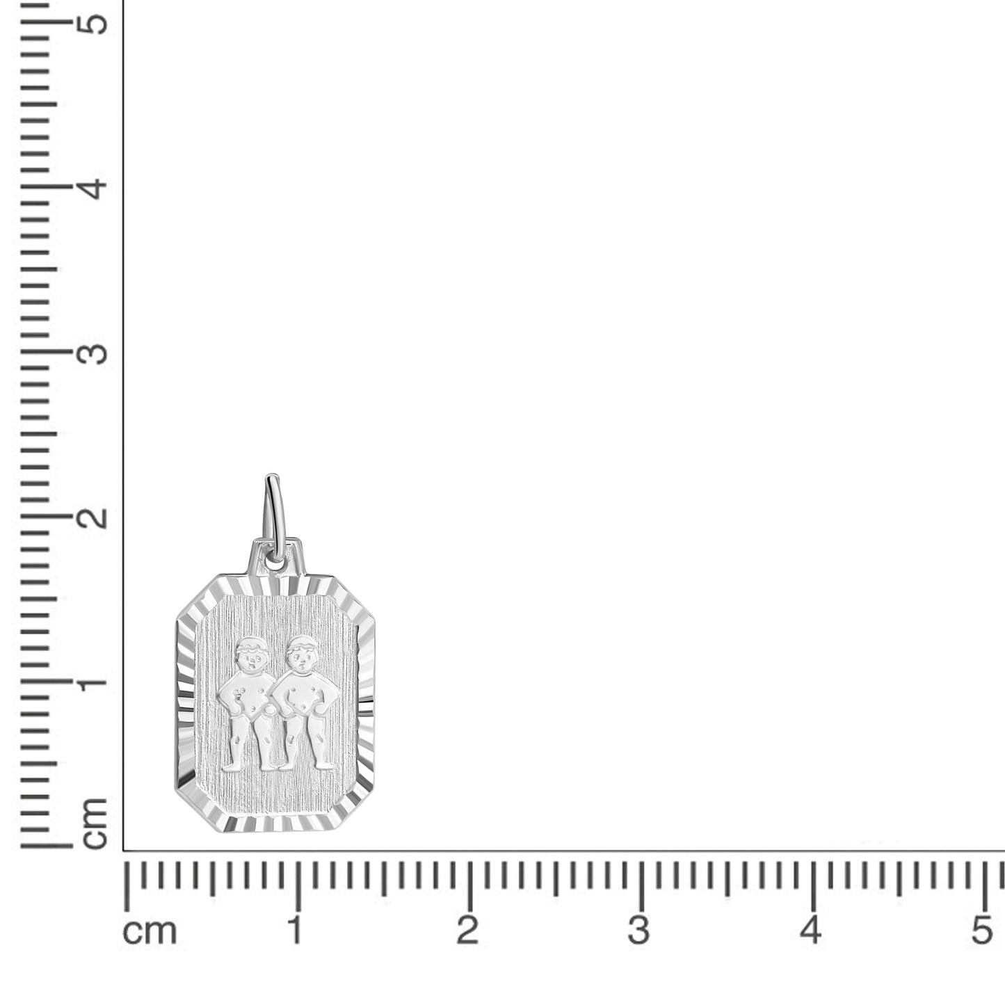 Anhänger Sternzeichen Zwillinge 925/- Sterling Silber rhodiniert 2,2cm