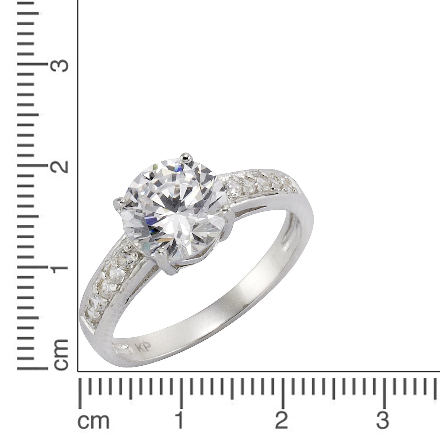 Ring 925/- Sterling Silber rhodiniert Zirkonia
