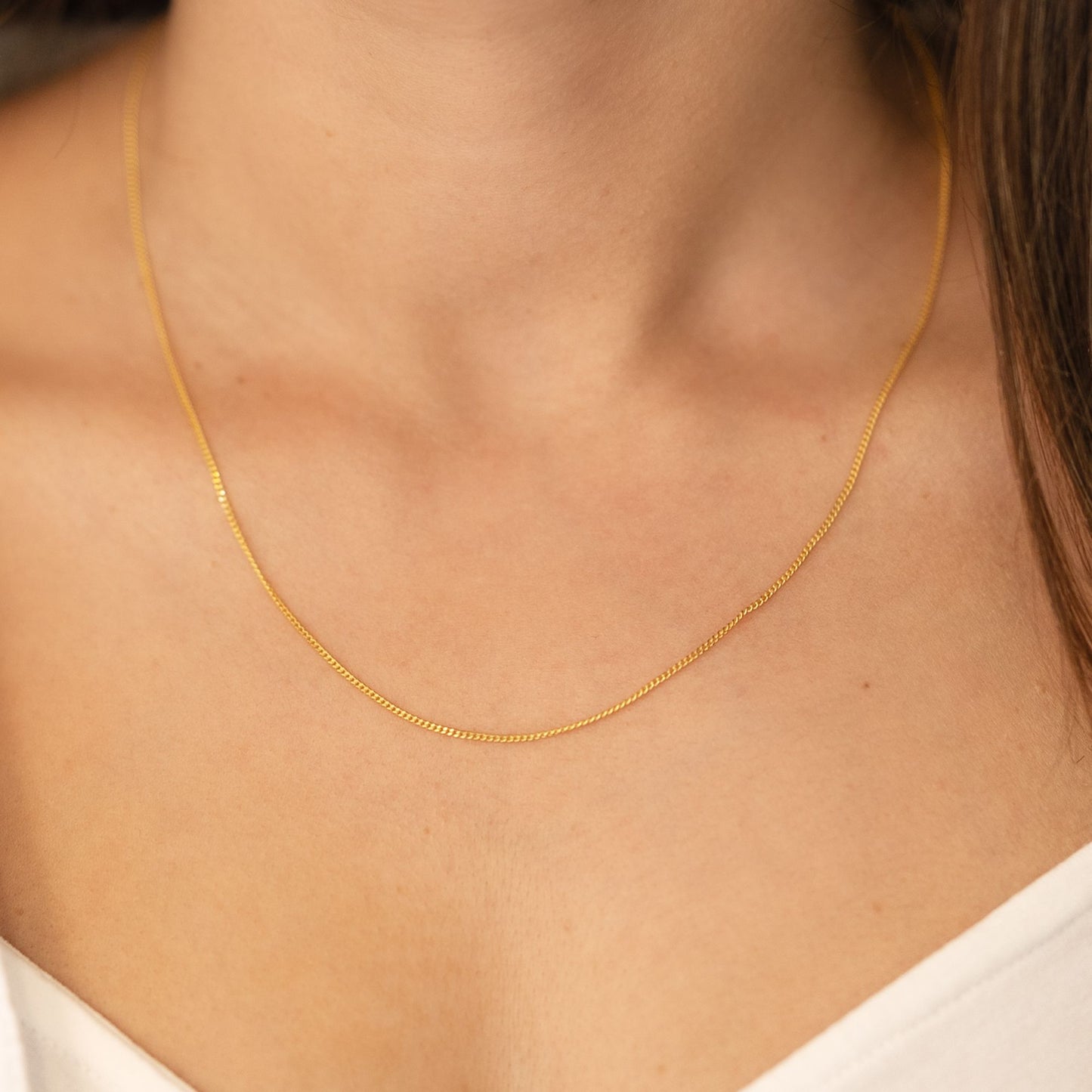 Collier Damen 925 Silber vergoldet 45cm lang