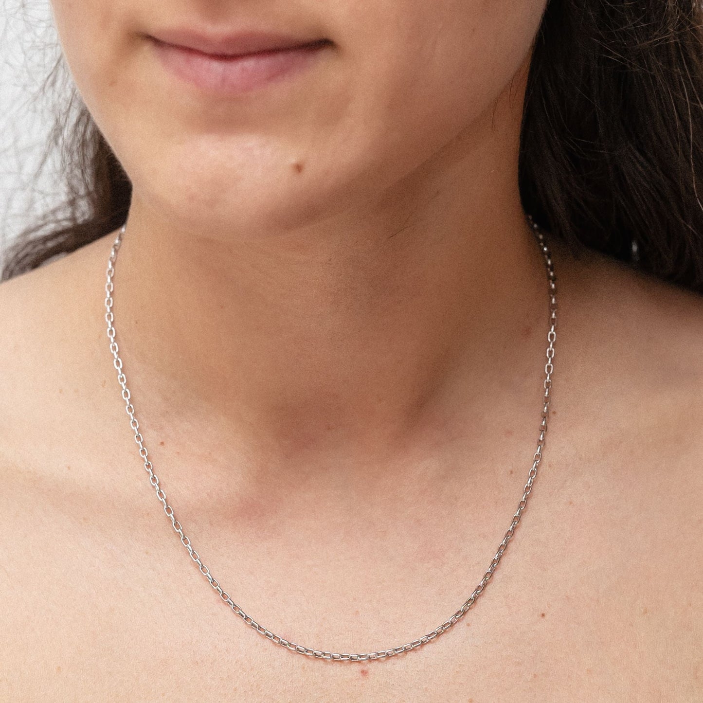 Halskette Ankerkette 925/- Sterling Silber rhodiniert 45cm