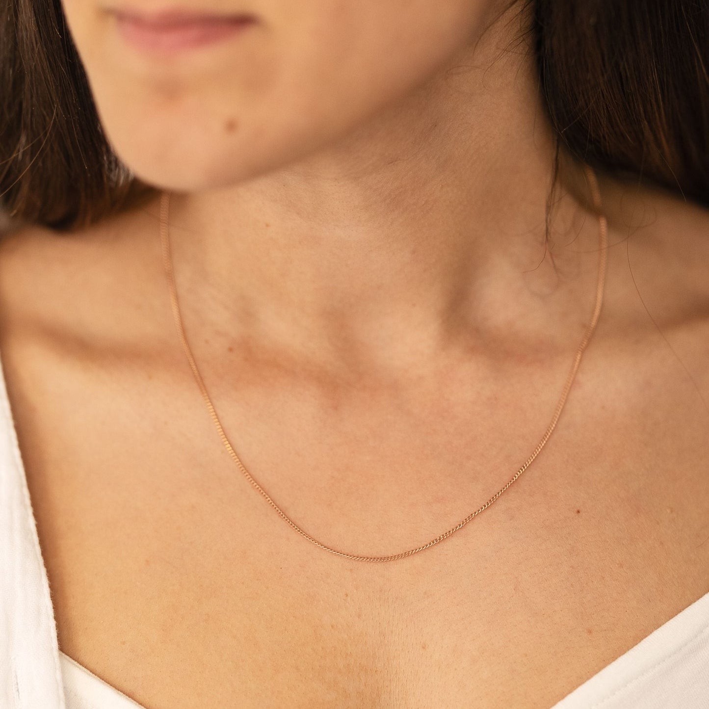 Collier Panzerkette 925/- Sterling Silber rotvergoldet 45,0cm