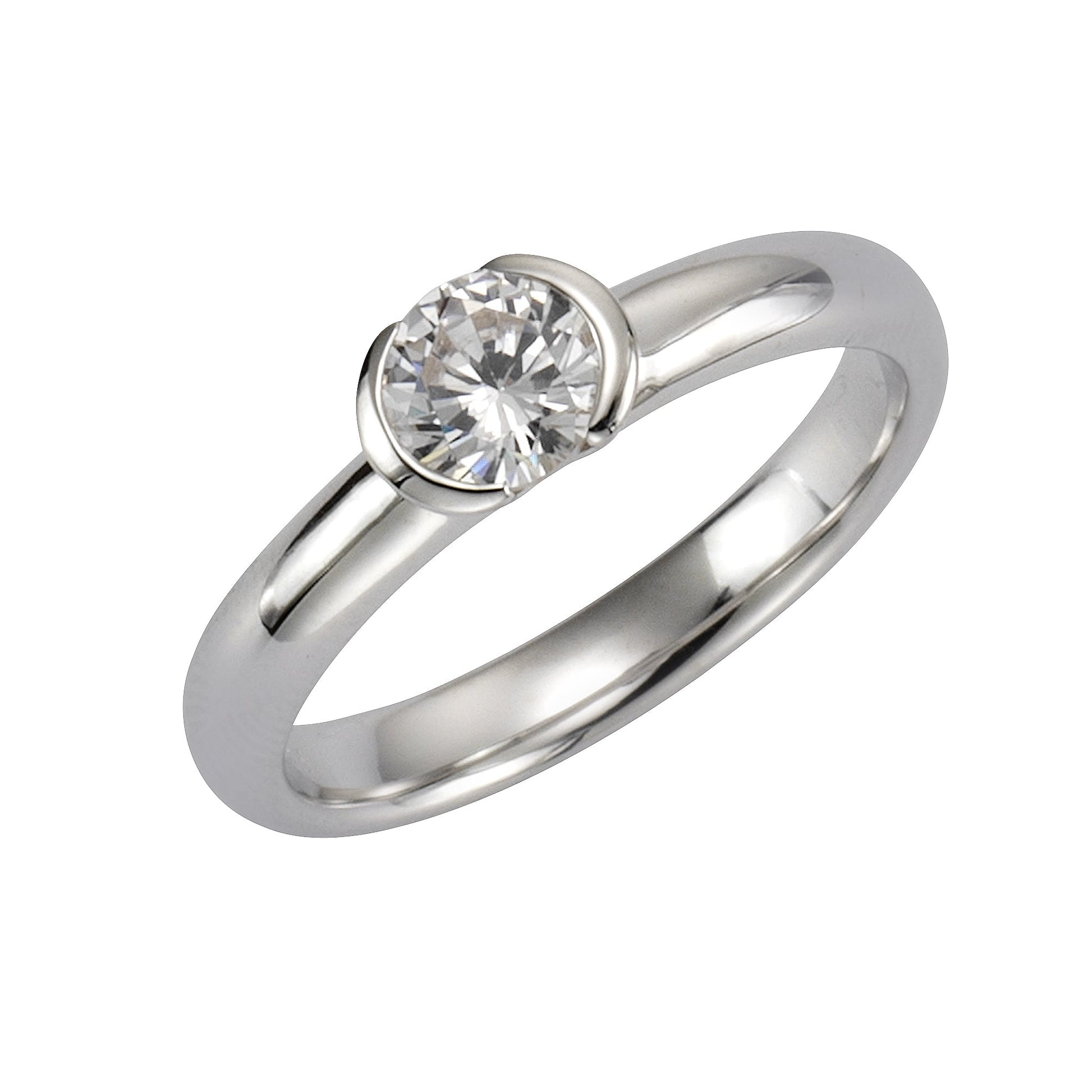 ZEEme Basic - Damen Ring 925/- Sterling Silber rhodiniert Zirkonia weiß
