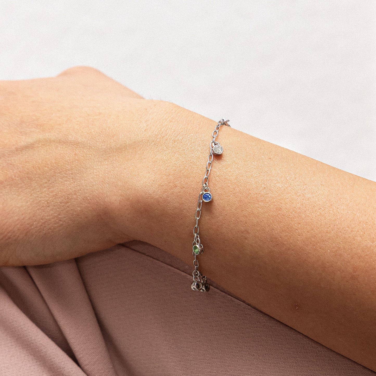 Armband keine / nicht relevant 925/- Sterling Silber rhodiniert 19,0cm Kristall