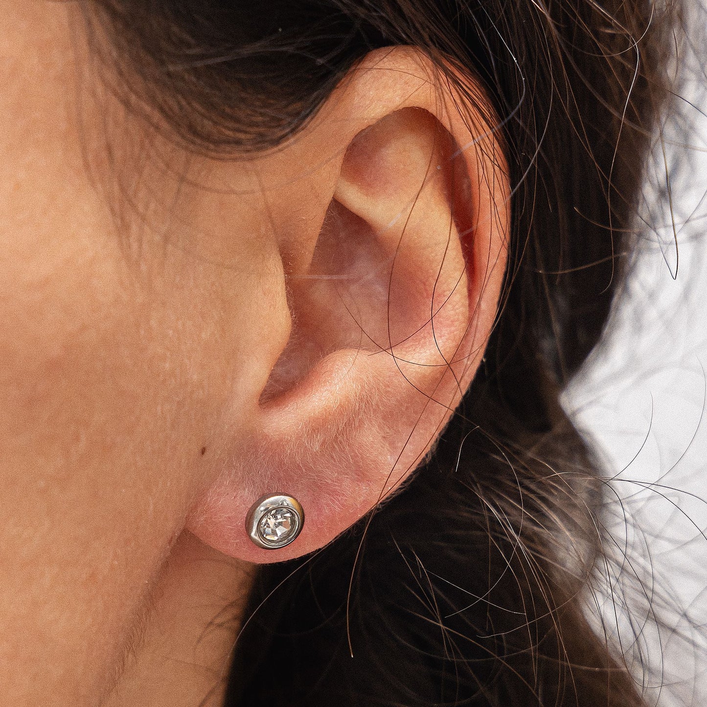 Ohrringe Edelstahl 0,6cm Zirkonia