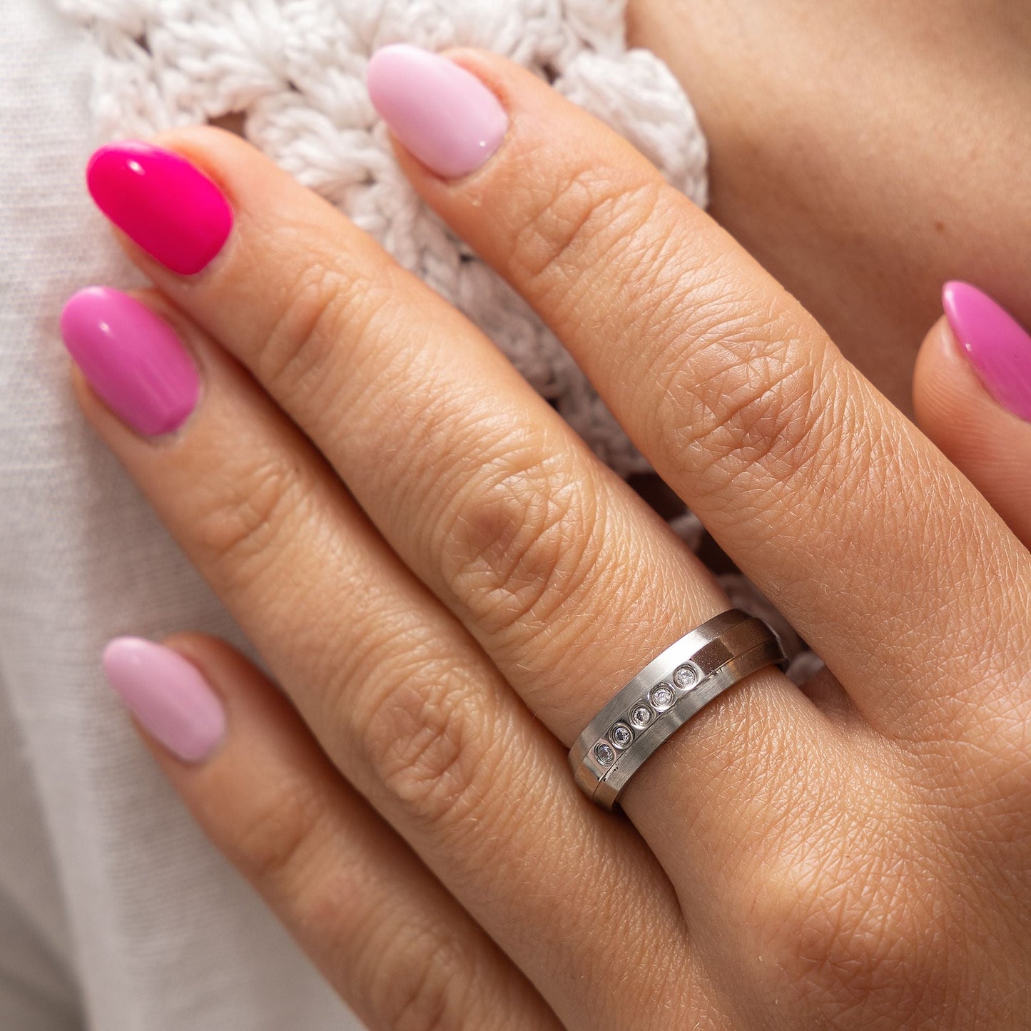 Ring Edelstahl Kristall