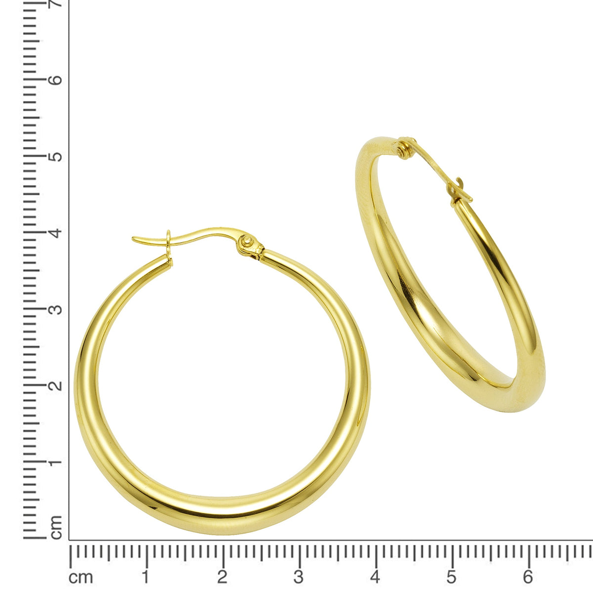 Creolen Edelstahl vergoldet 3,7cm ohne