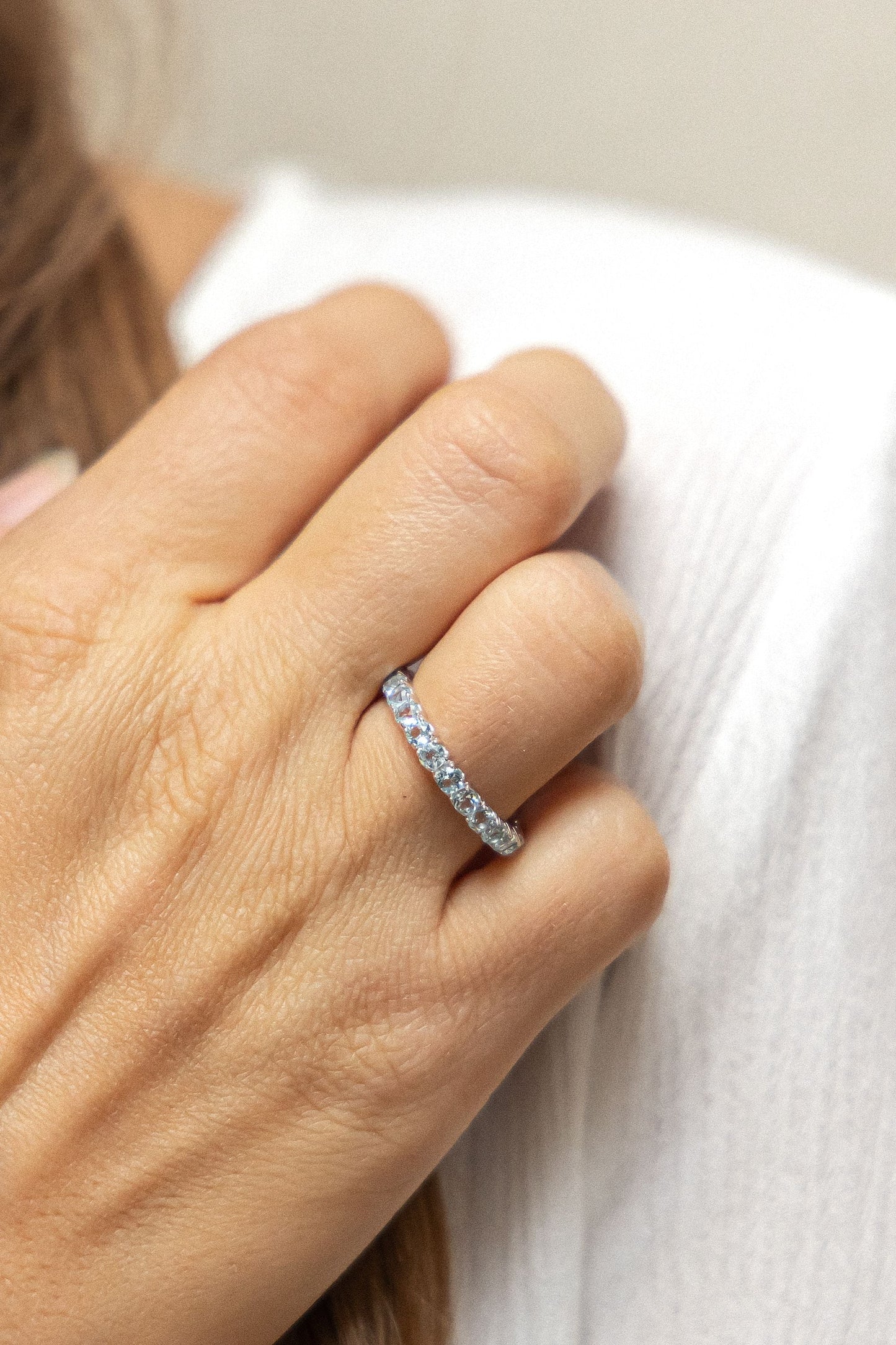 Ring 925/- Sterling Silber rhodiniert Blautopas beh.