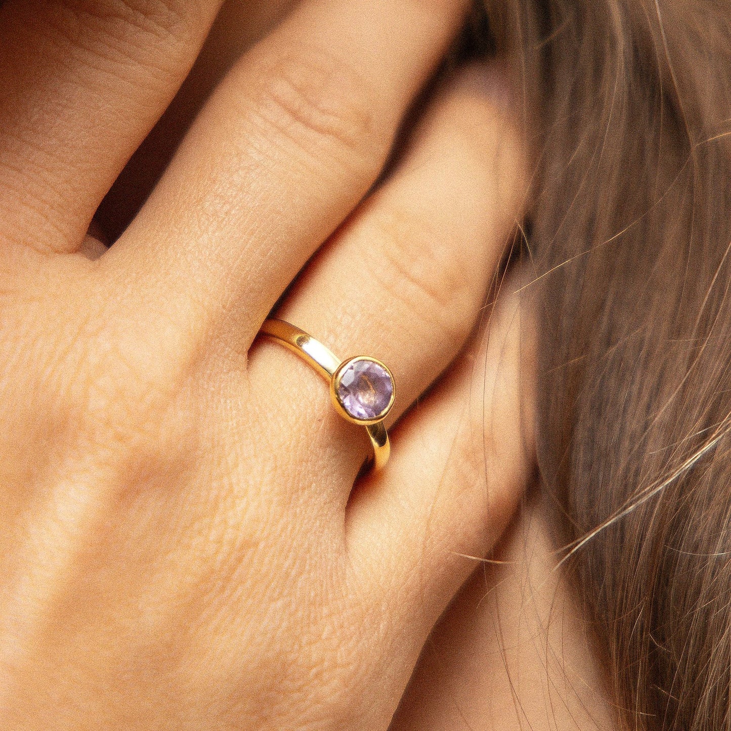 Ring-Set 925/- Sterling Silber vergoldet Blautopas beh. 1,50 ct.