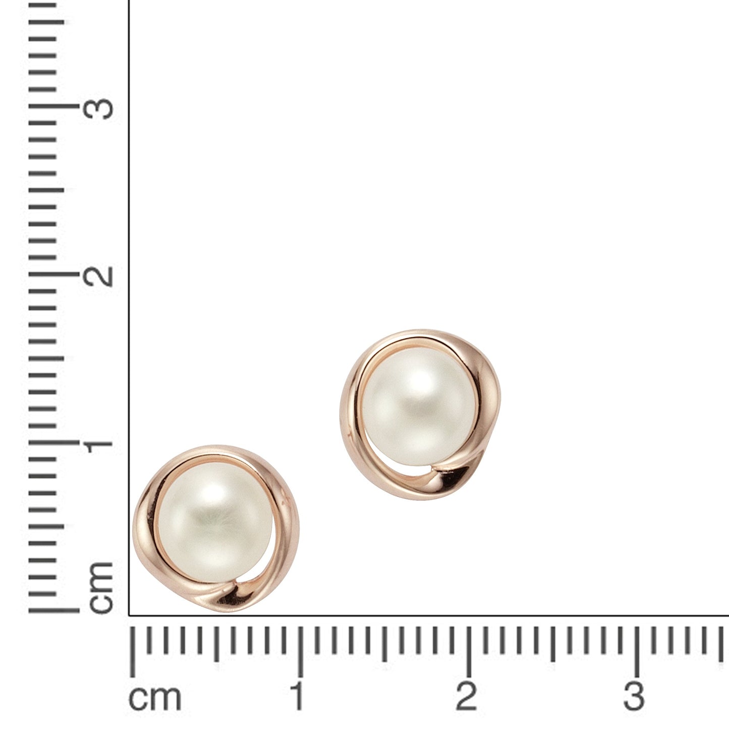 Ohrringe 925/- Sterling Silber rotvergoldet 1,0cm Süßwasserzuchtperle