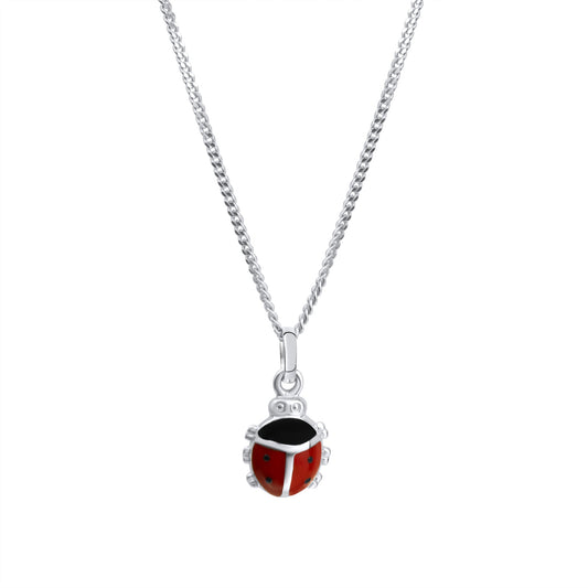 Zeeme for Kids - Kinder-Halskette aus 925 Sterling Silber rhodiniert 36/38cm lang Motiv Marienkäfer