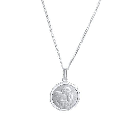Zeeme for Kids - Kinder-Halskette 925 Sterling Silber 36/38cm lang Motiv Engel Gott schütze dich
