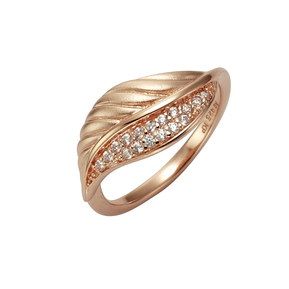 ZEEme Silver - Ring 925/- Sterling Silber rotvergoldet Zirkonia weiß