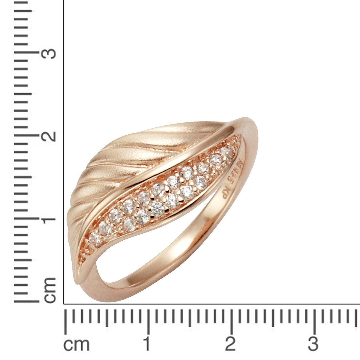 Ring 925/- Sterling Silber rotvergoldet Zirkonia