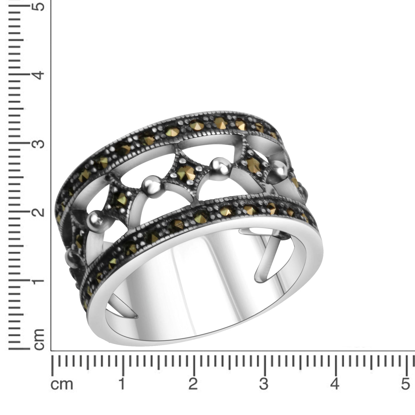 Ring 925/- Sterling Silber Markasit