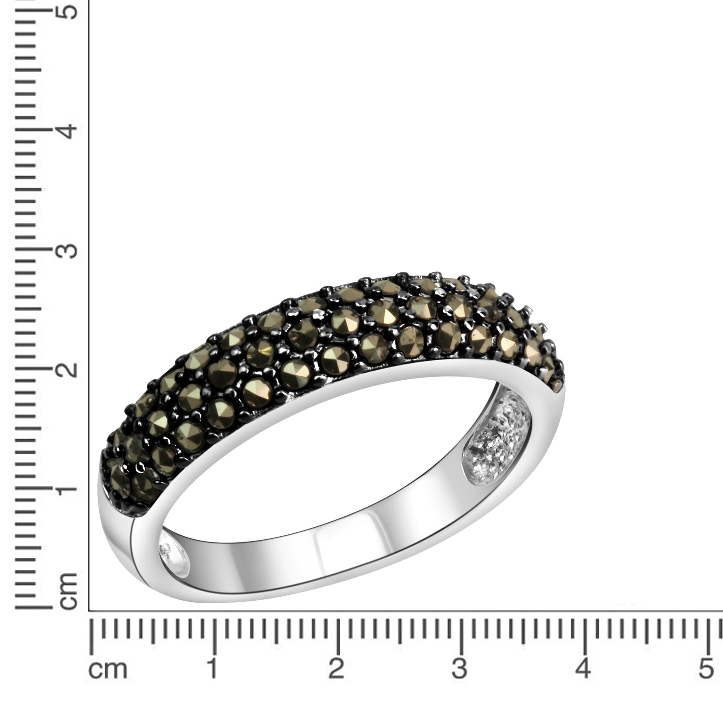 Ring 925/- Sterling Silber rhodiniert Markasit