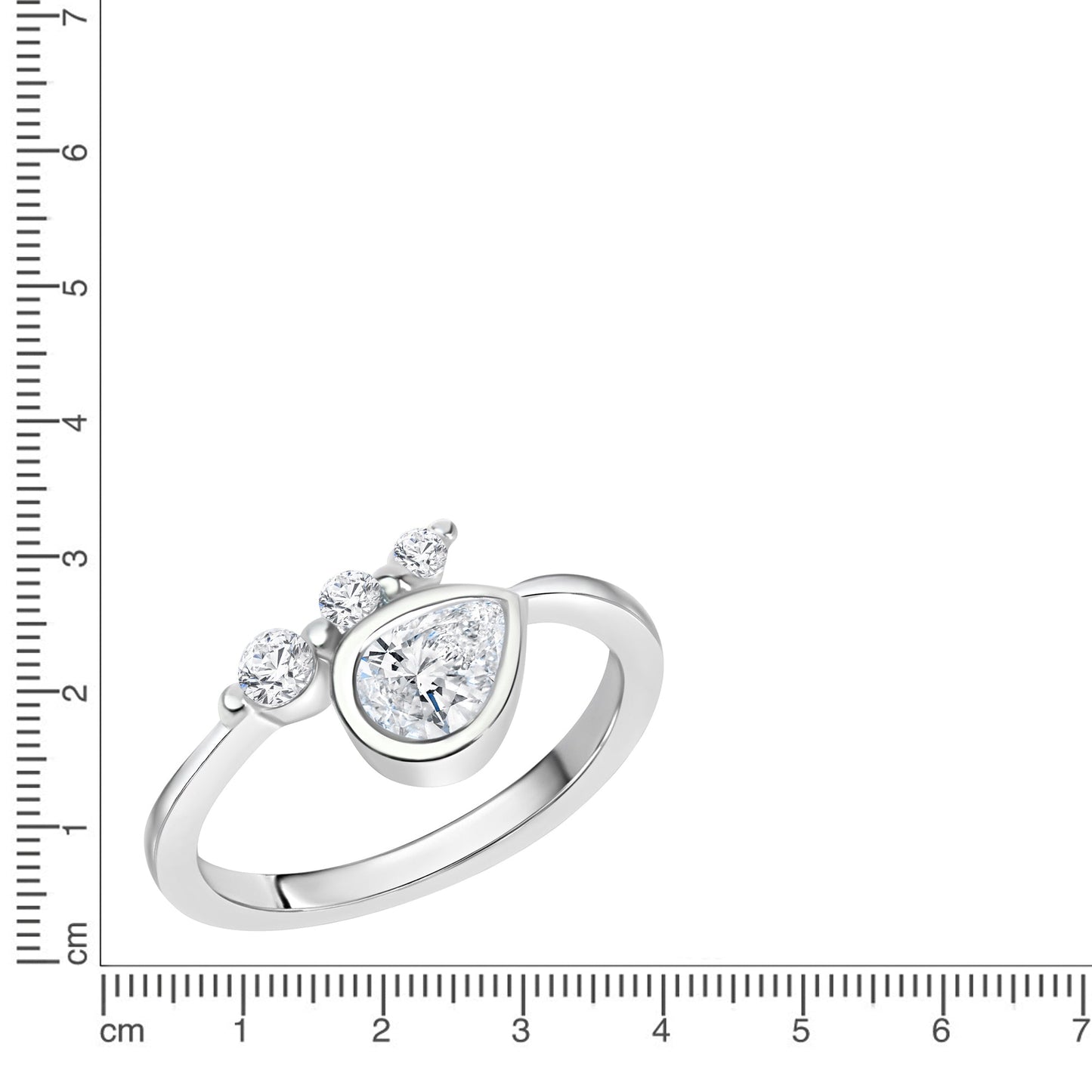 Ring 925/- Sterling Silber rhodiniert Zirkonia