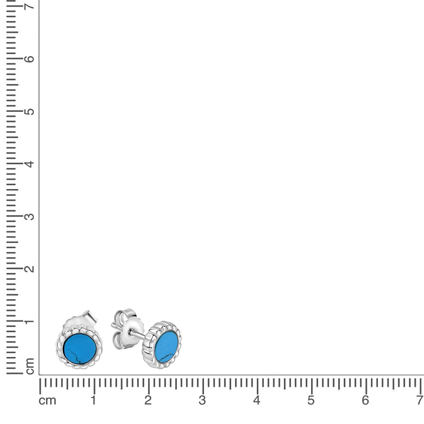 Ohrringe 925/- Sterling Silber rhodiniert 0,8cm Türkis rek.