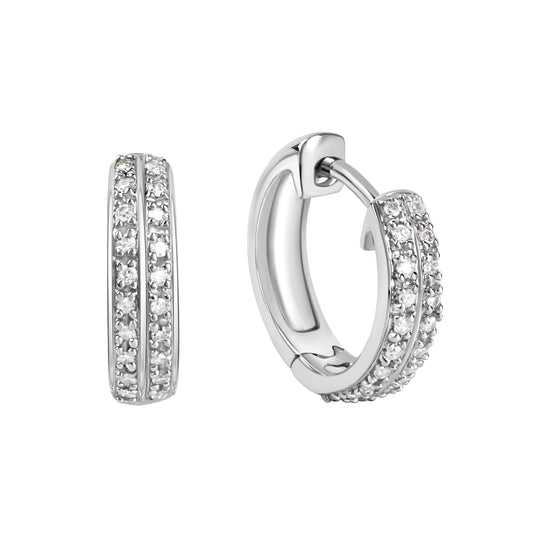 Diamonds by Ellen K. - Damen-Ohrringe aus 585 Weißgold mit 40 natürlichen Diamanten zus. 0,10ct.