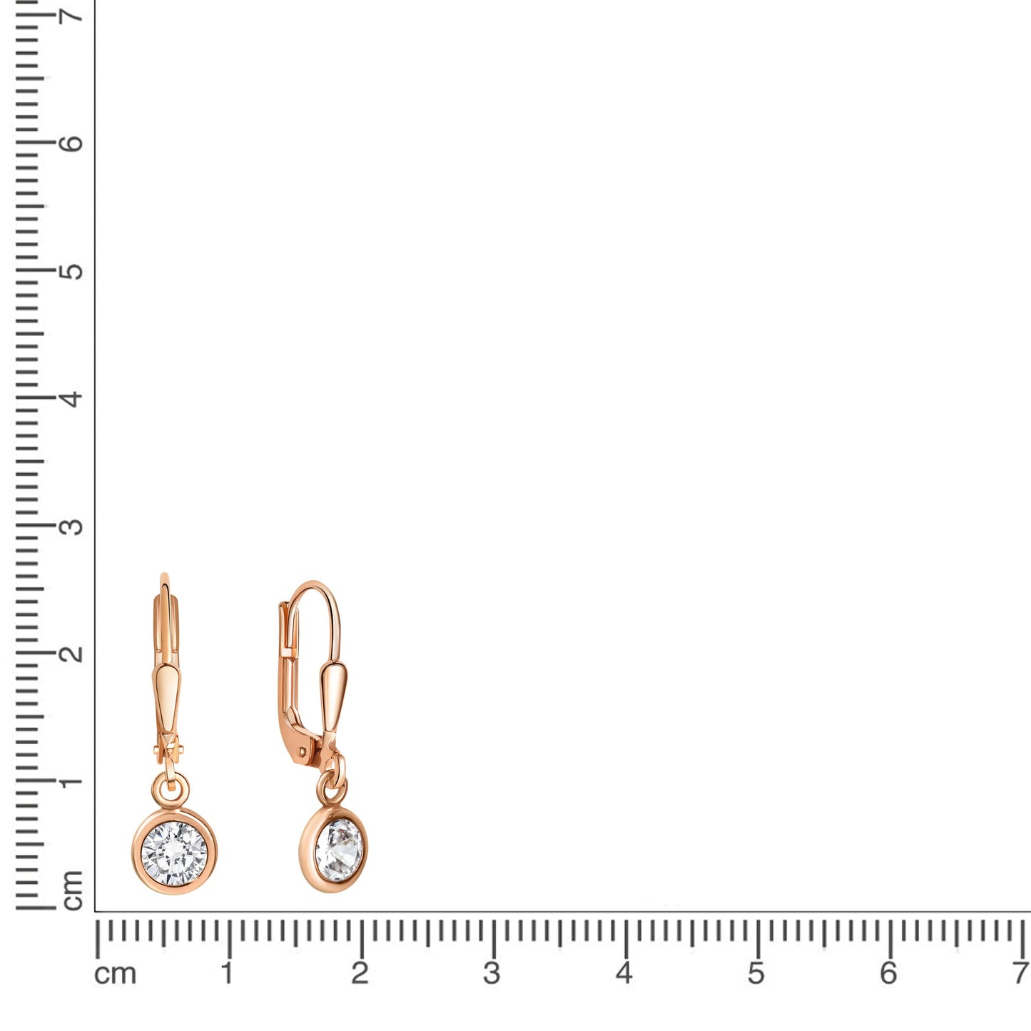 Ohrringe 925/- Sterling Silber rotvergoldet 2,5cm Zirkonia