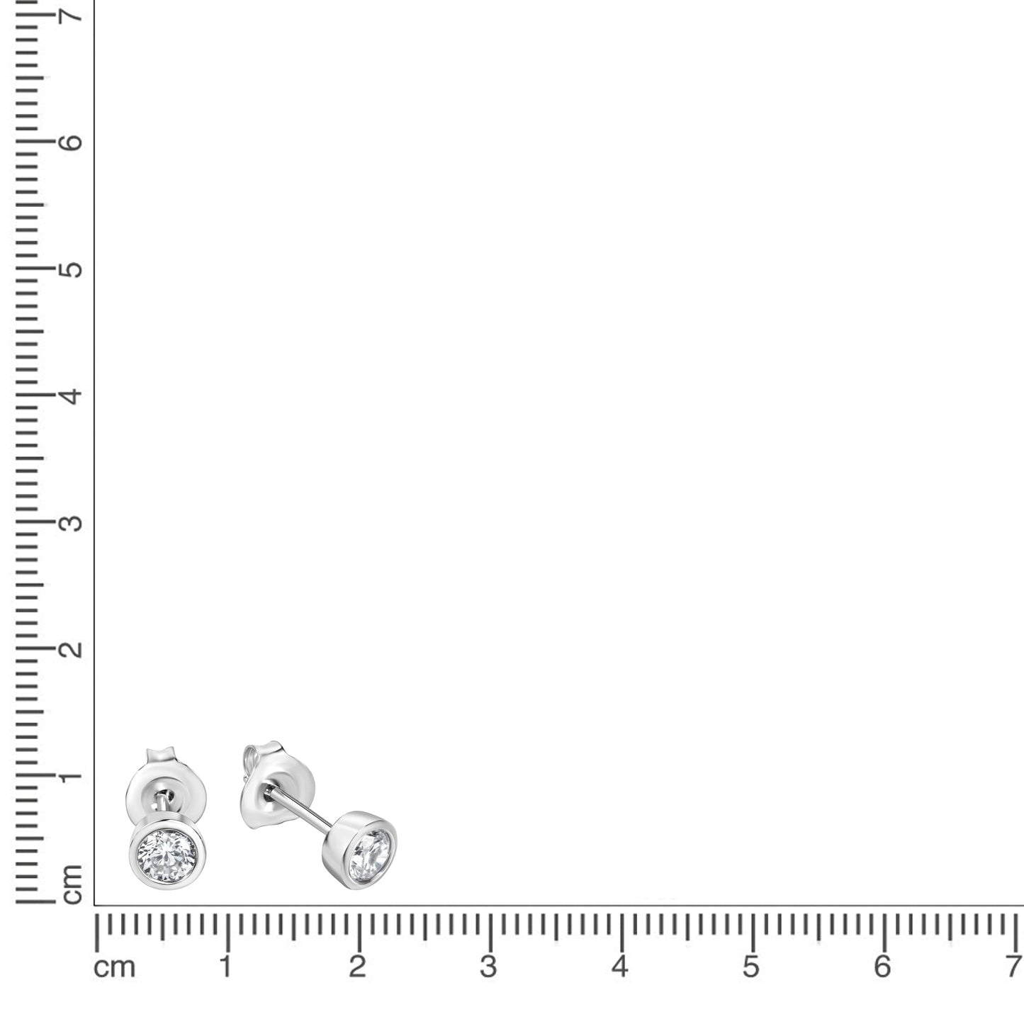 Ohrstecker 925/- Sterling Silber rhodiniert 0,5cm Zirkonia