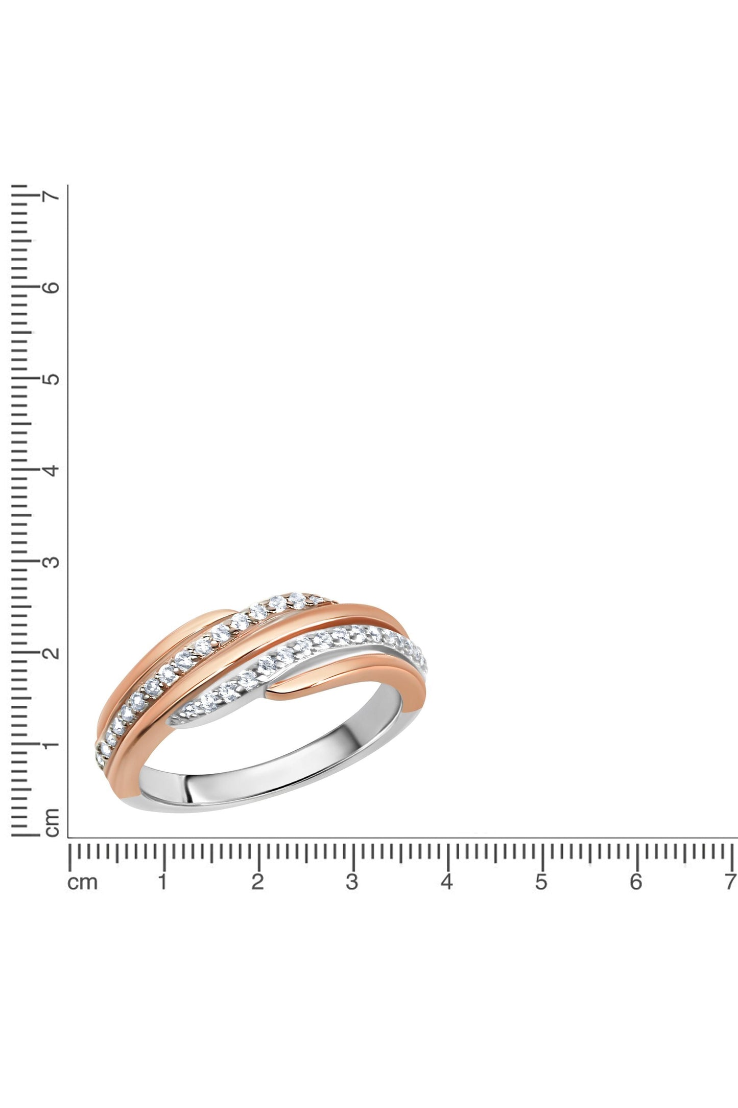 Ring 925/- Sterling Silber rotvergoldet Zirkonia