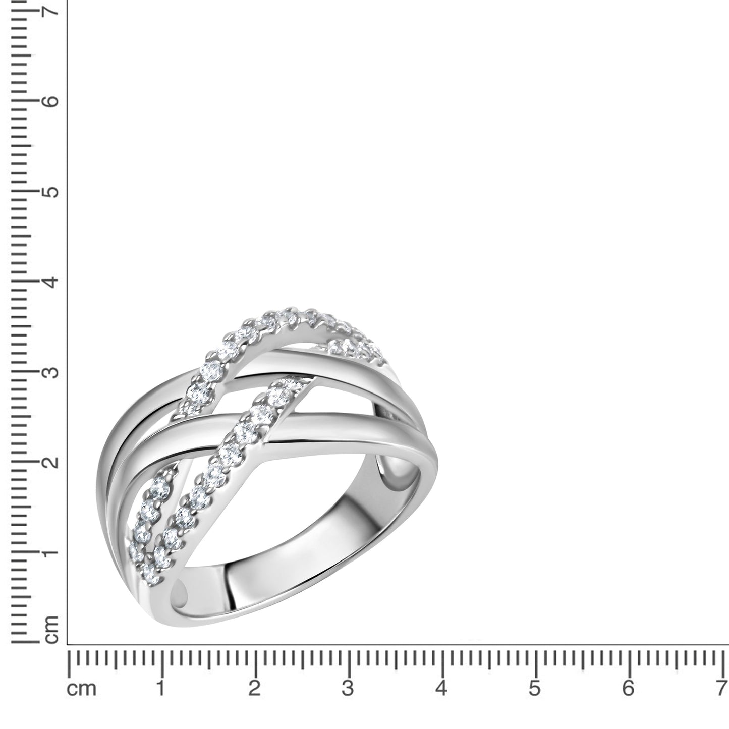 Ring 925/- Sterling Silber rhodiniert Zirkonia