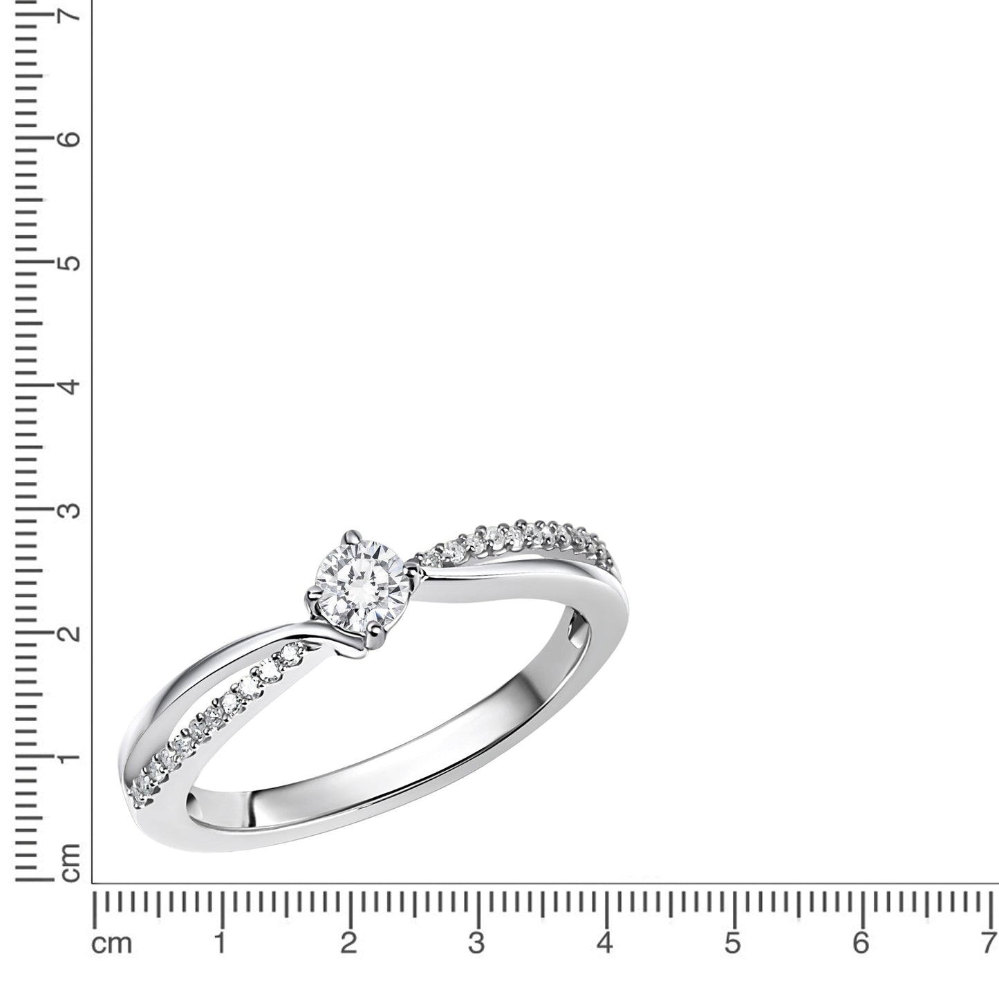 Ring 585/- Gold rhodiniert Brillant 0,25ct.