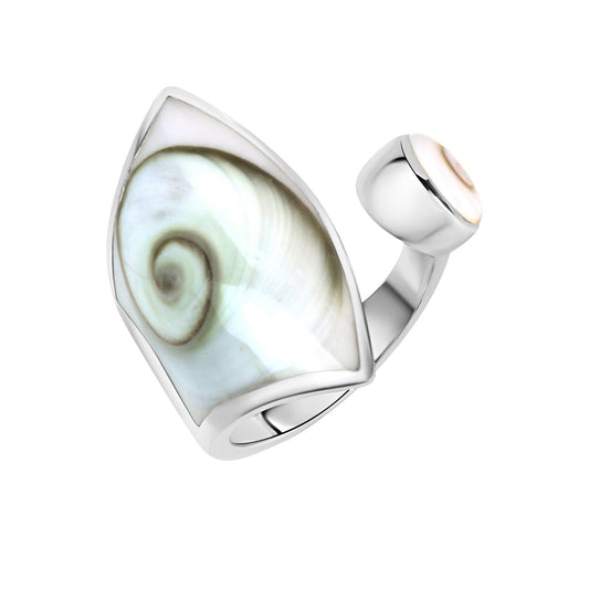 Zeeme Pearls - Damen-Ring aus 925 Sterling Silber mit weißen Muscheln