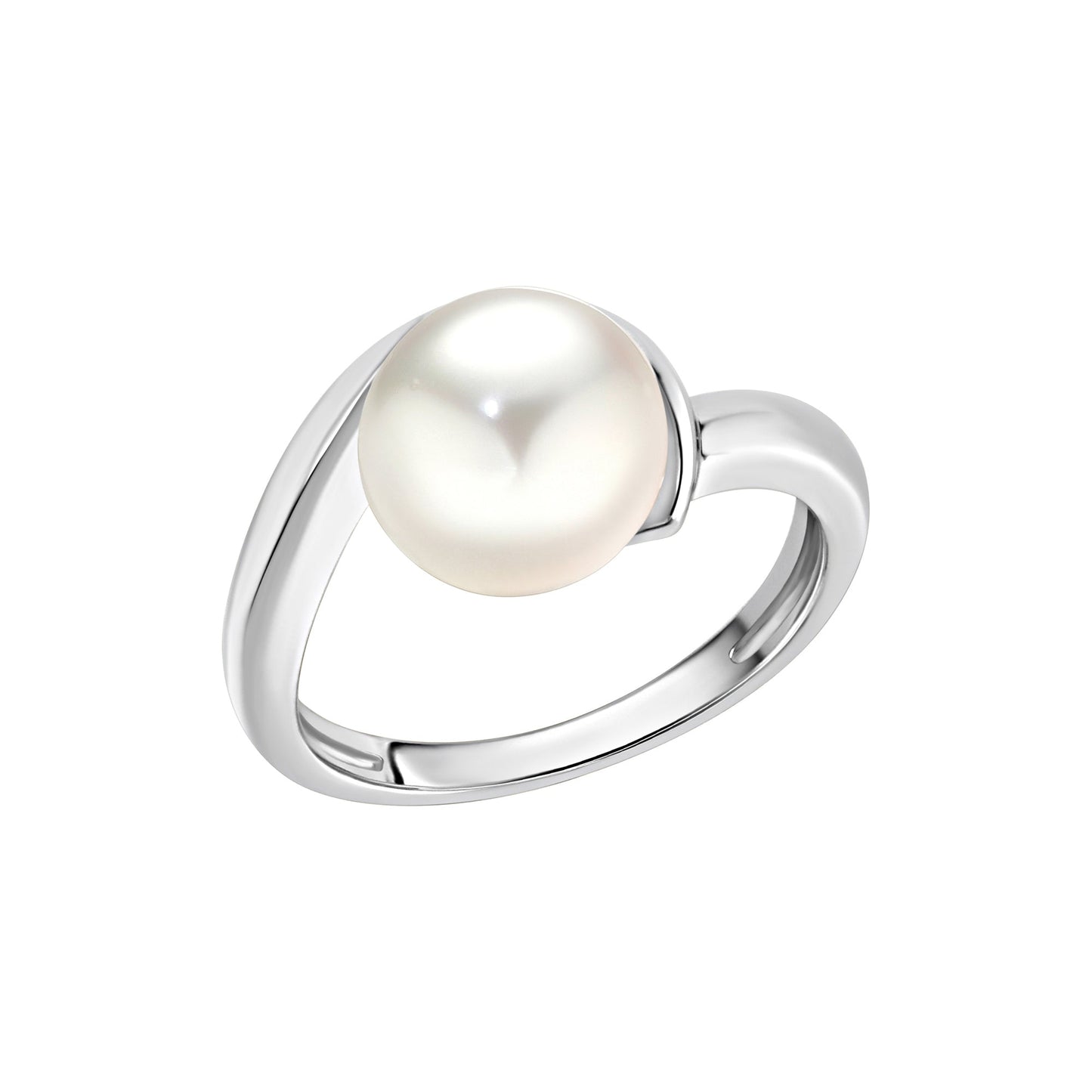 Ring 925/- Sterling Silber rhodiniert Perle