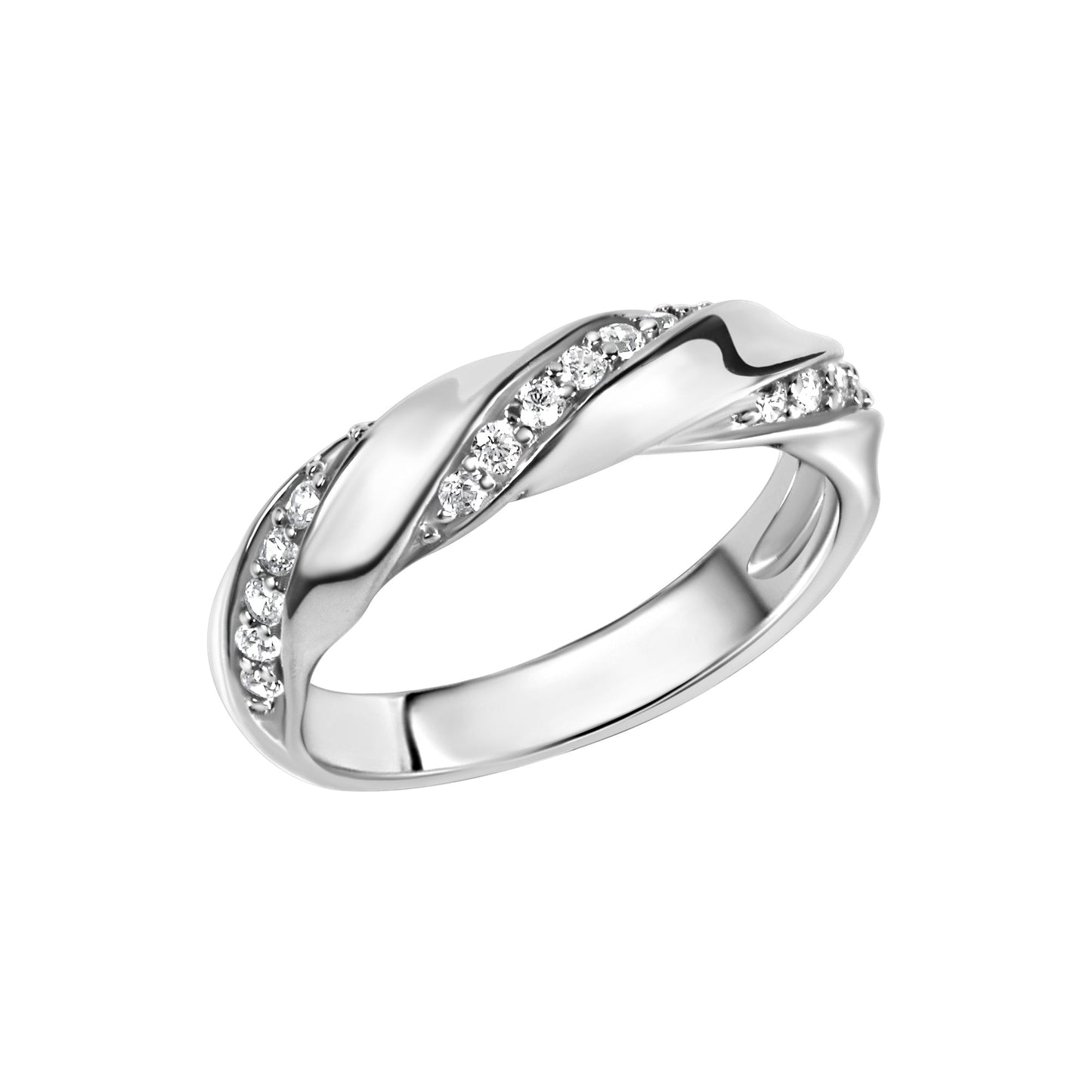 Ring 925/- Sterling Silber rhodiniert Zirkonia