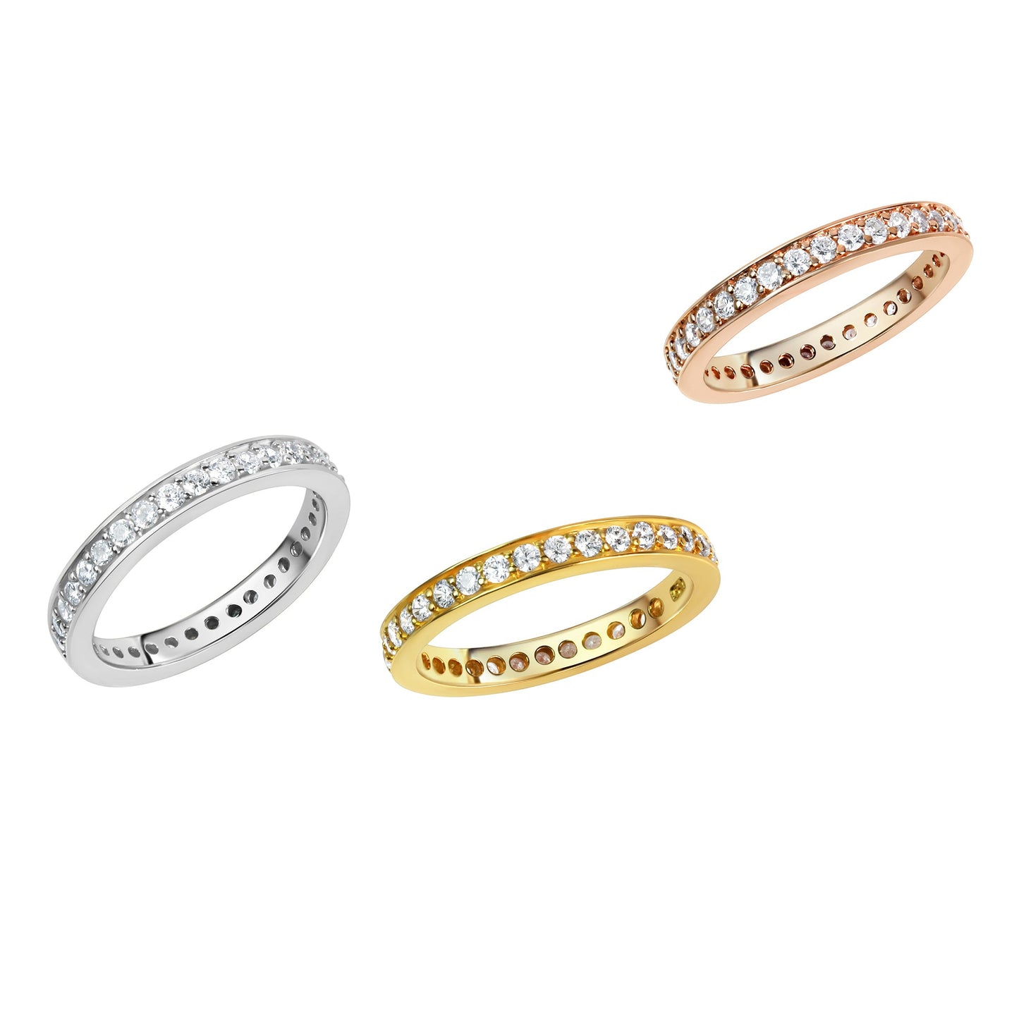 Ring 925/- Sterling Silber Rhodiniert Zirkonia
