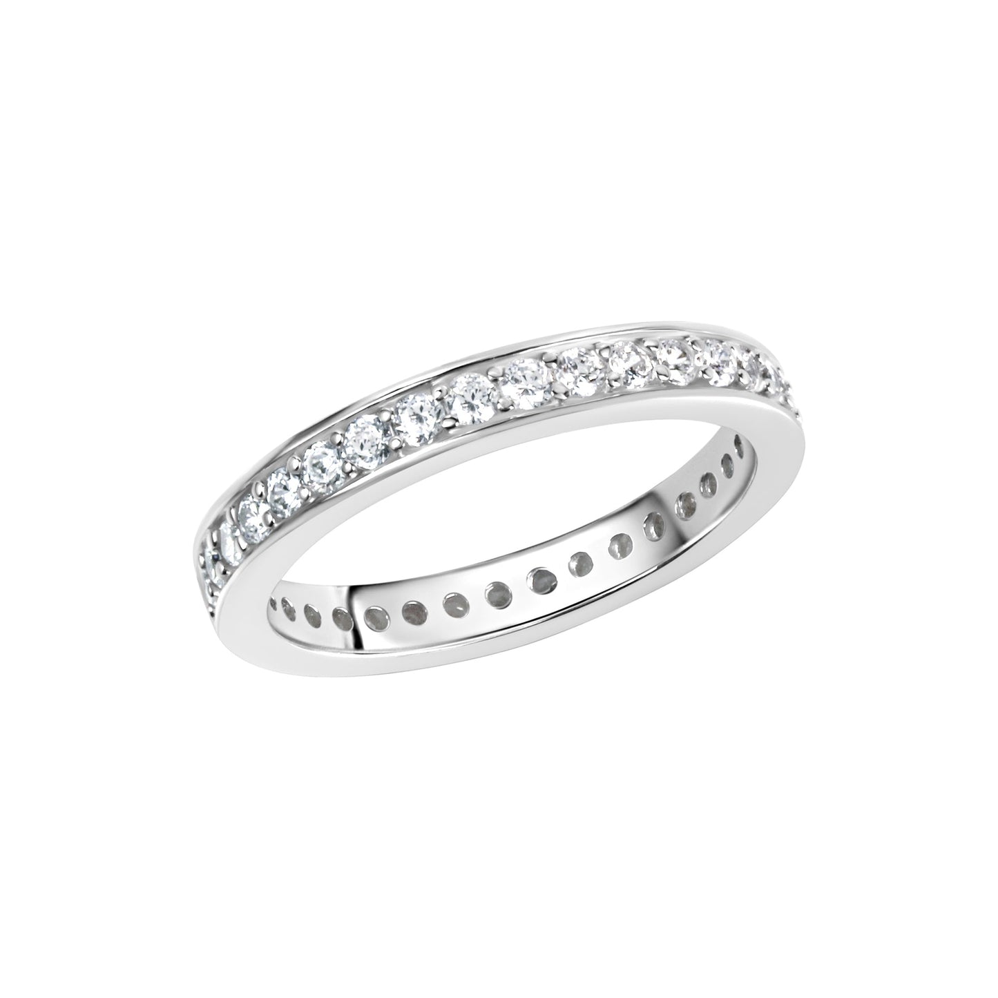 Ring 925/- Sterling Silber Rhodiniert Zirkonia
