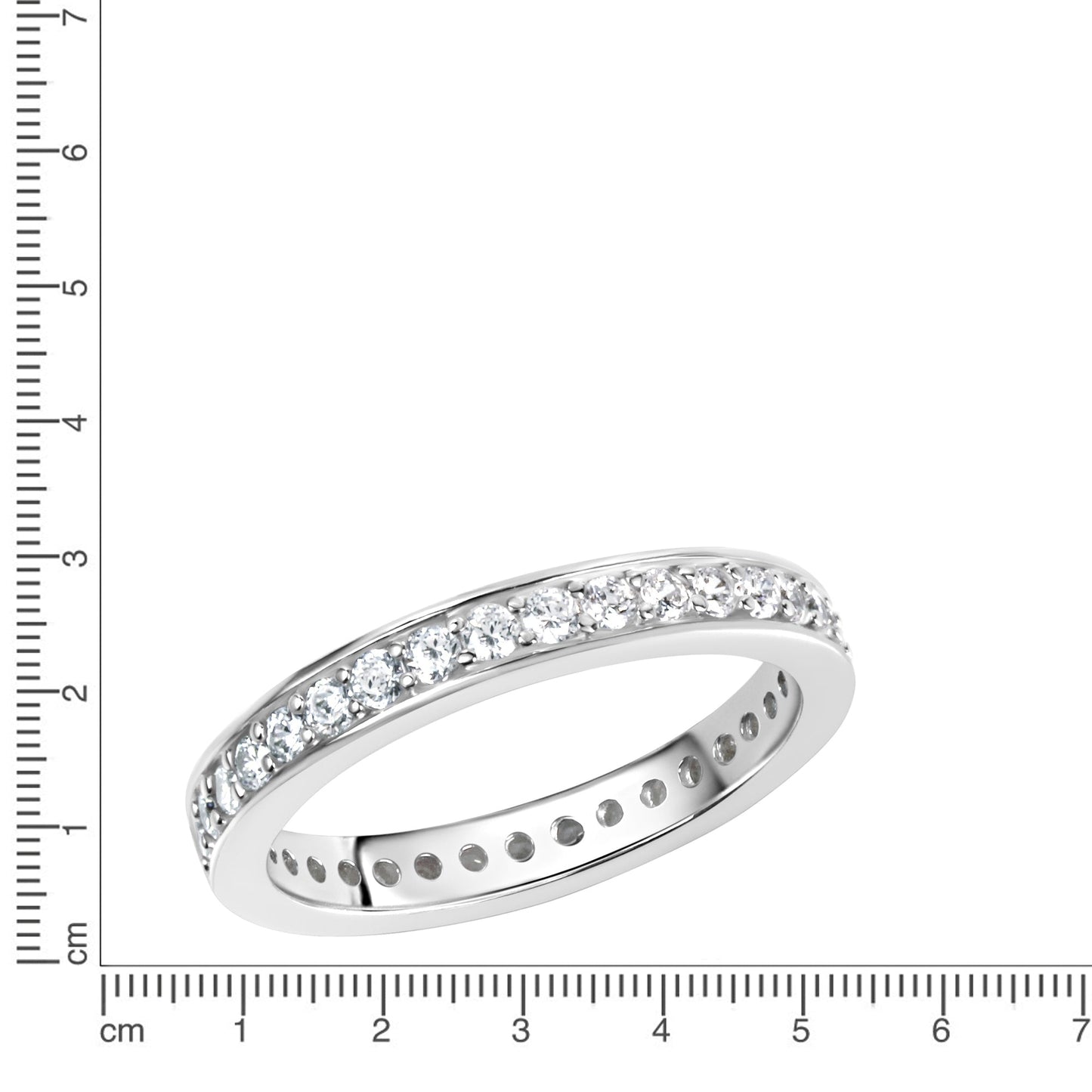 Ring 925/- Sterling Silber Rhodiniert Zirkonia