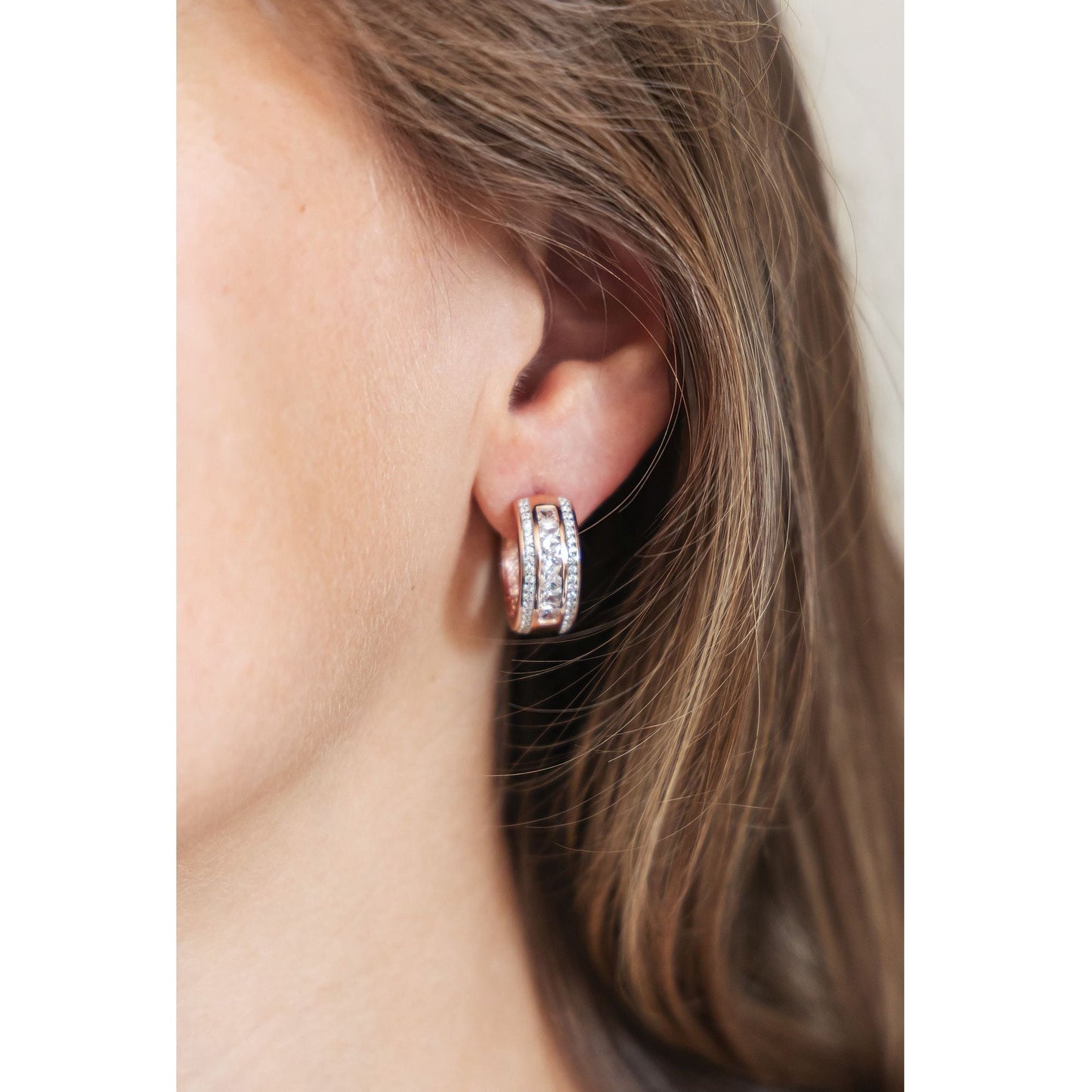 Ohrring 925/- Sterling Silber rotvergoldet 1,8cm ohne