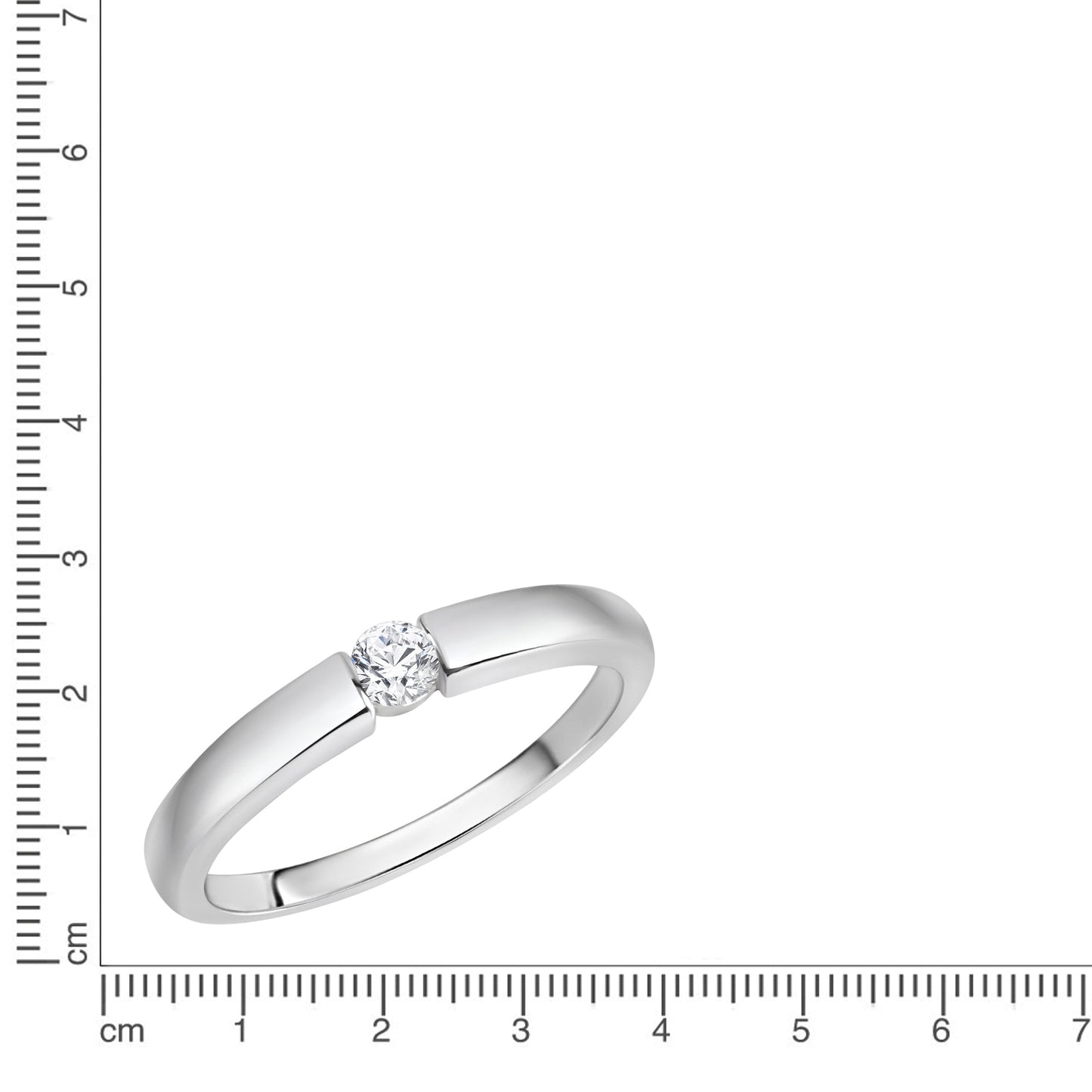 Ring 925/- Sterling Silber rhodiniert Zirkonia