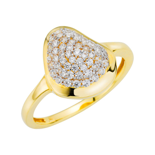 Fascination by Ellen K. - Damen-Ring aus 333 Gold zweifarbig mit 53 weißen Zirkonia-Steinen