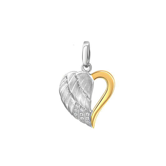 Anhänger aus 925/- Sterling Silber rhodiniert/rosè glanz/matt Herz mit 9 Zirkonia weiß