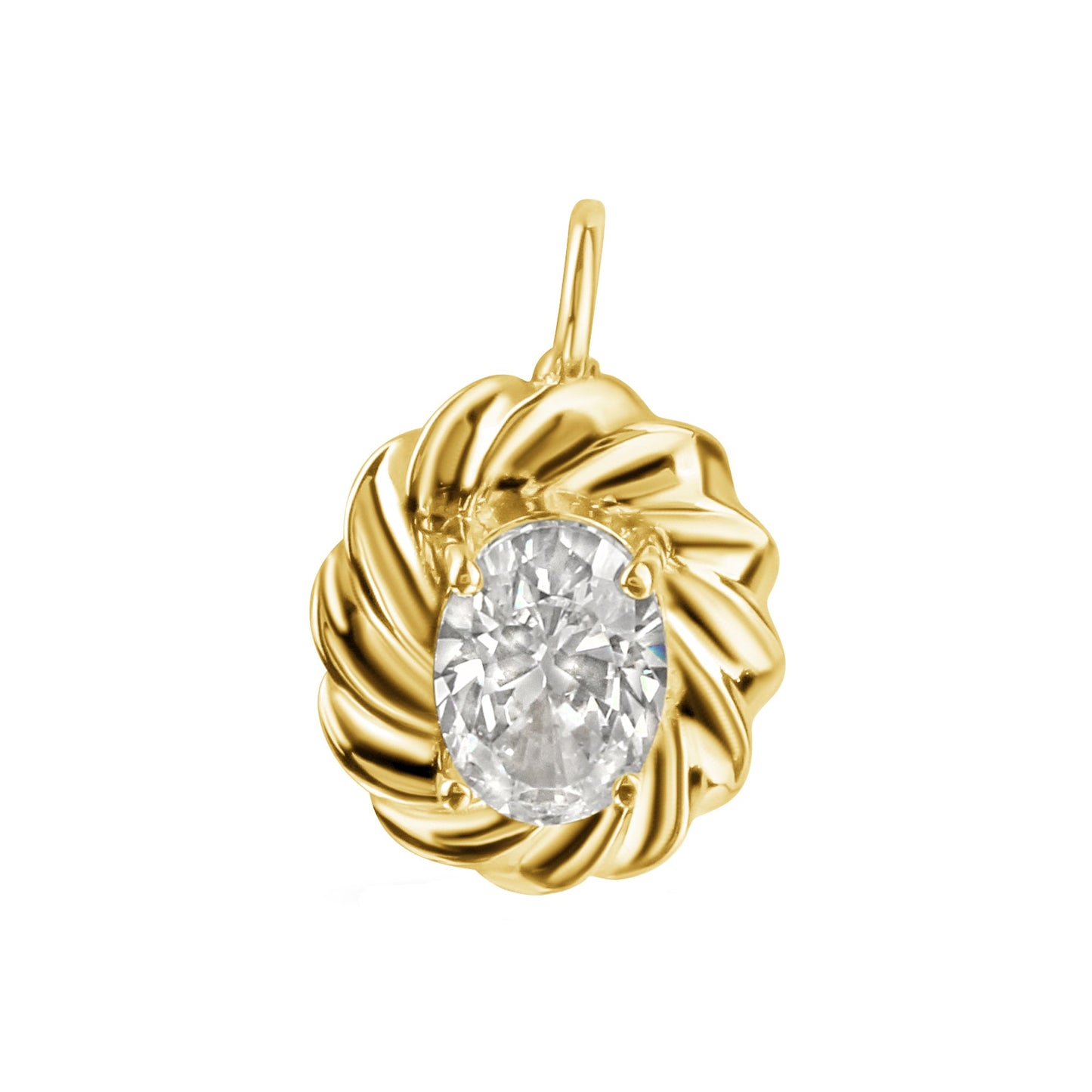 Anhänger 925/- Sterling Silber vergoldet 1,6cm Zirkonia