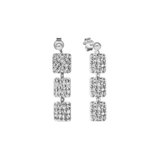 Ohrstecker aus 925/- Sterling Silber rhodiniert mit Struktur