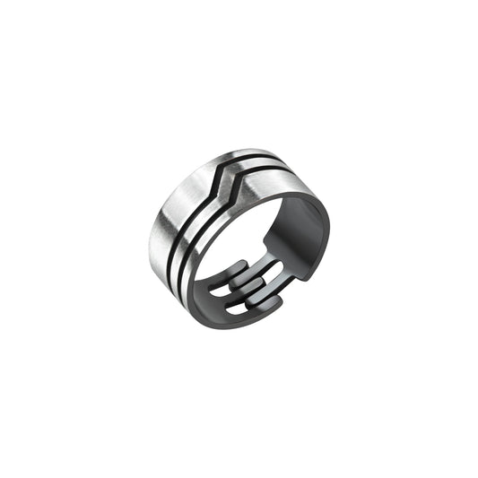 Herrenring in 925/- Sterling Silber oxidiert matt