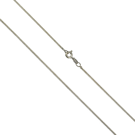 Halskette aus 925/- Sterling Silber rhodiniert Panzerkette mit Federring 45 cm lang