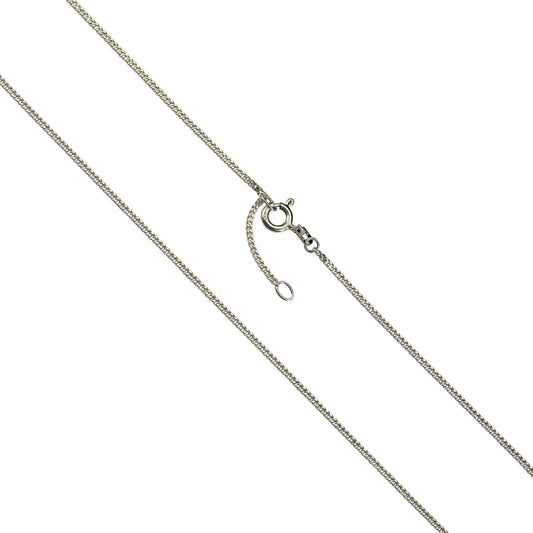 Halskette aus 925/- Sterling Silber rhodiniert Panzerkette mit Federring 38cm lang