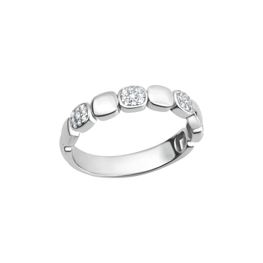Damenring aus 925/- Sterling Silber rhodiniert besetzt mit 36 Zirkonia weiß