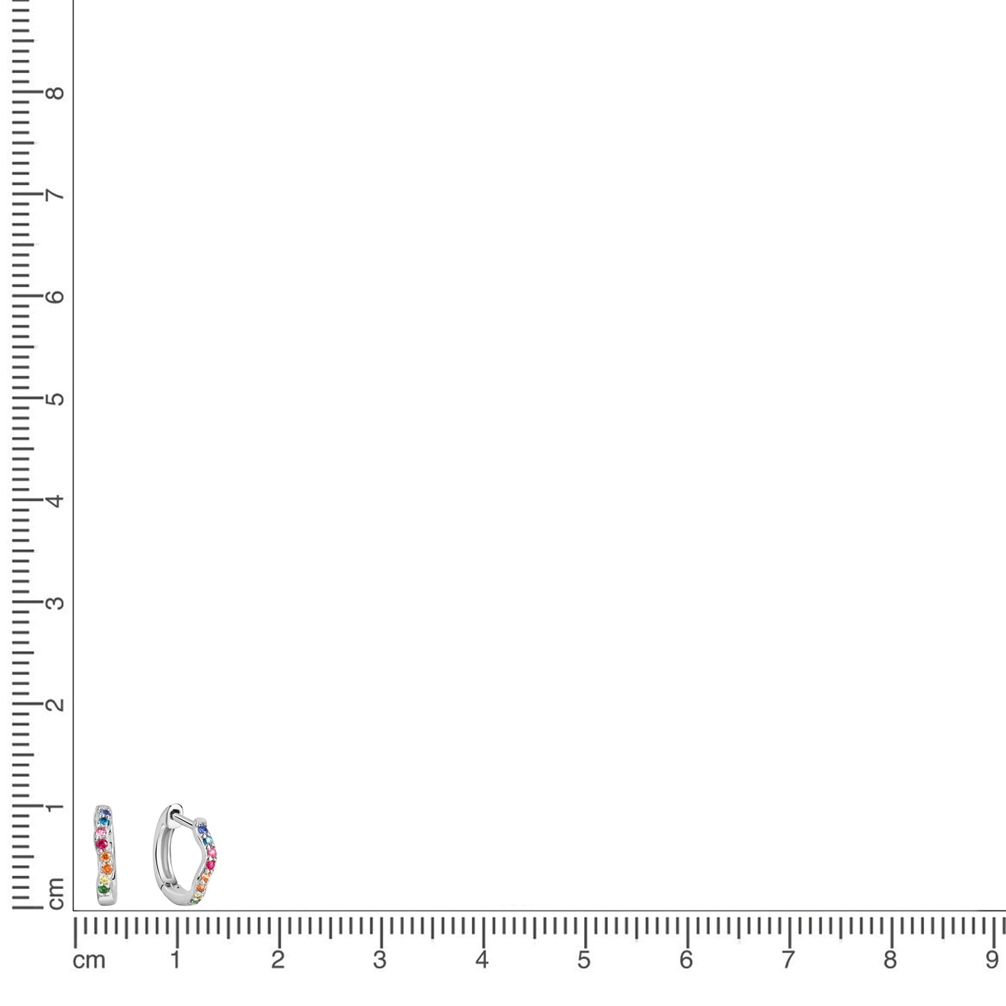 Creolen 925/- Sterling Silber Rhodiniert 1,2cm Zirkonia