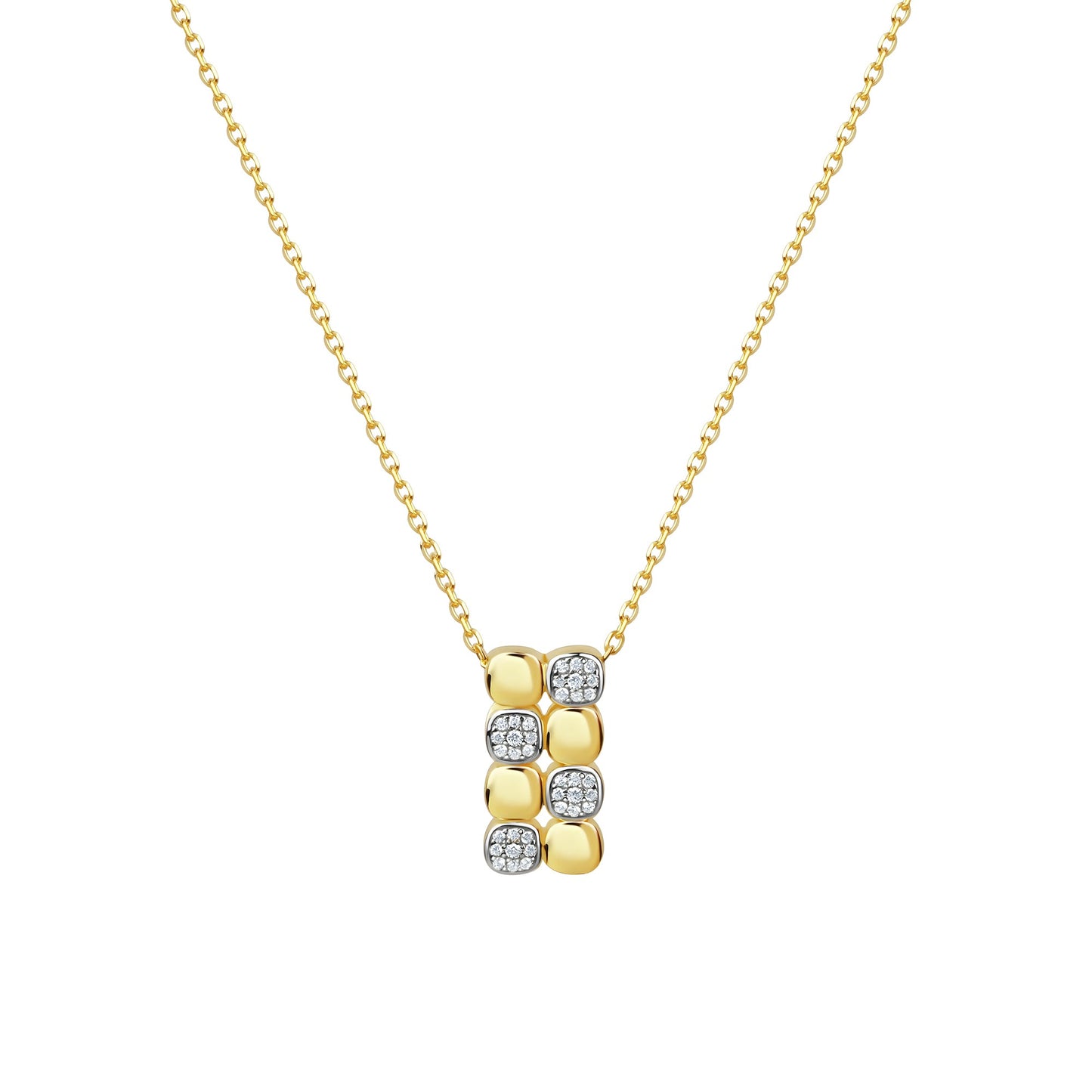 Anhänger mit Kette Ankerkette 925/- Sterling Silber vergoldet 45,0cm Zirkonia