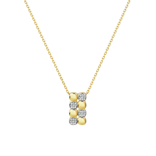 Anhänger mit Kette aus 925/- Sterling Silber vergoldet und rhodiniert mit 36 Zirkonia