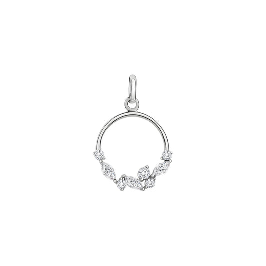 Anhänger aus 375/- Weißgold glanz mit 8 weißen Zirkonia