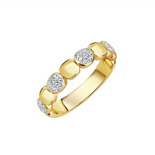 Damenring aus 925/- Sterling Silber vergoldet mit weißen Zirkonia