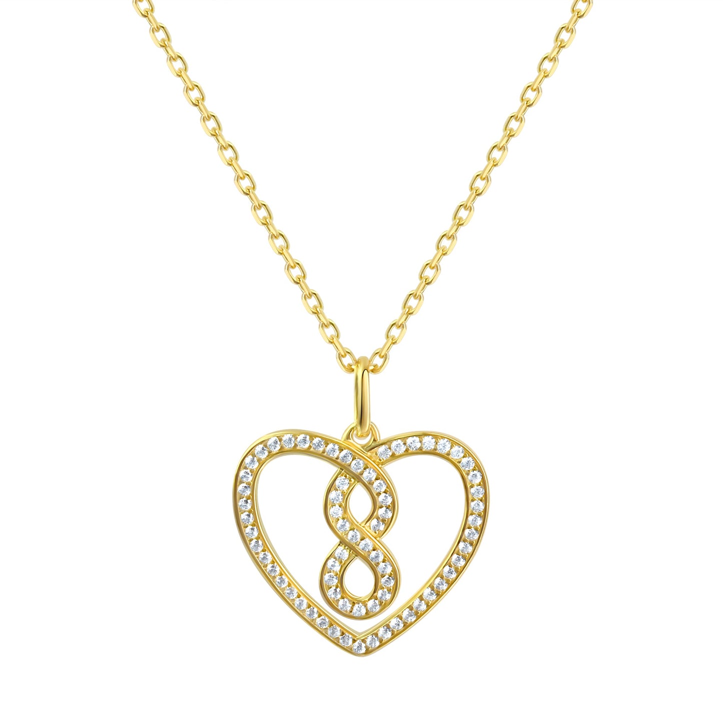 Anhänger mit Kette Ankerkette 925/- Sterling Silber vergoldet 44,0cm Zirkonia