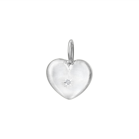Anhänger aus 925/- Sterling Silber rhodiniert Motiv Herz 1 Zirkonia weiß